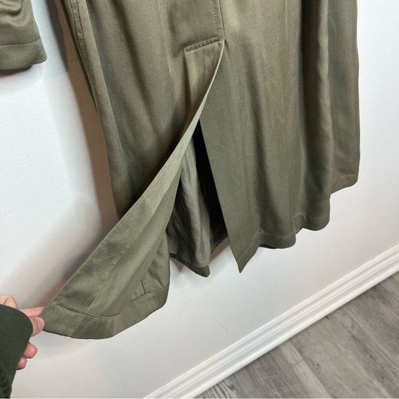 All Saints Men's 40 Large Siren Mac Twill Trench Coat Sage Green - Picture 11 of 16